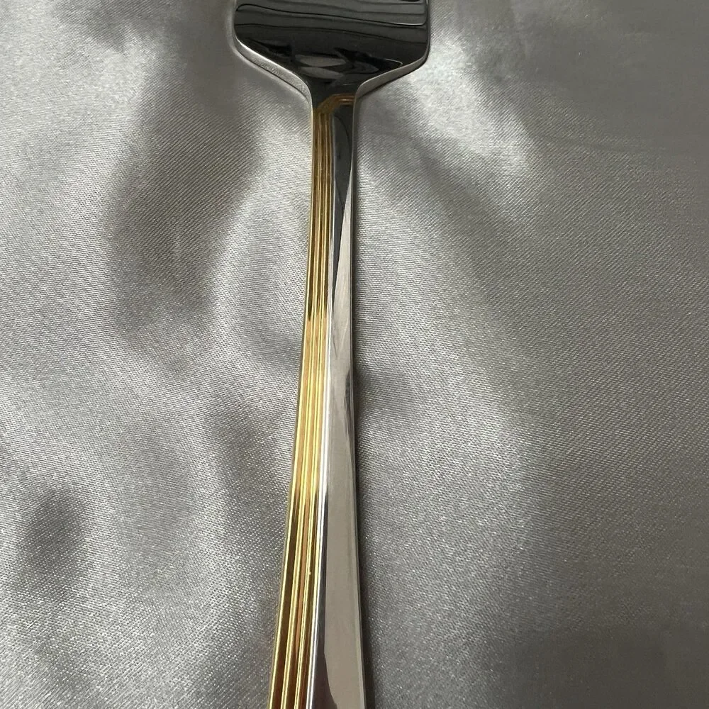 Yamazaki Ramona Gold Accent Cold Meat Serving Fork 2 Tine Gerald Patrick Japan